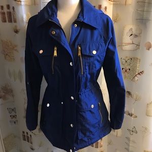 Michael Kors Royal Blue Rain Jacket - Size Small